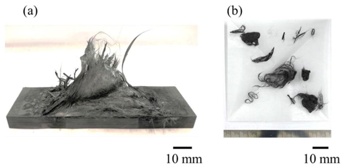 Figure 5: Recovered CFRP and CF by DD