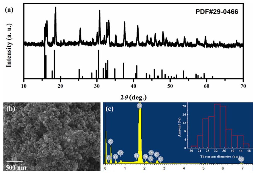 图2: XRD pattern, SEM image and energy spectrum
