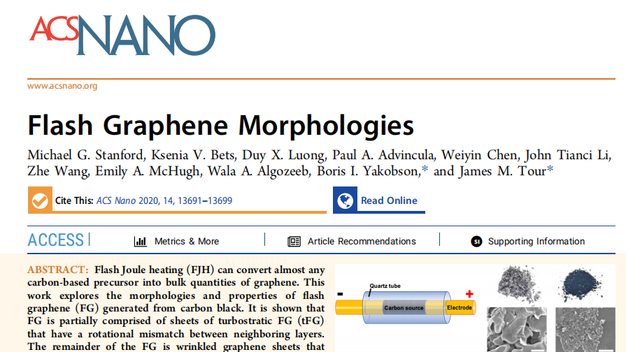 ACS Nano:Flash Graphene Morphologies